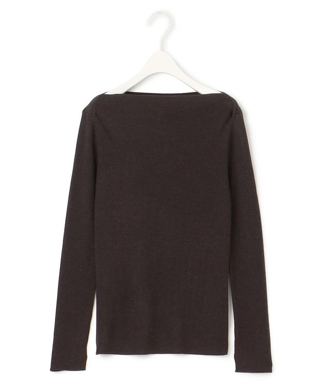 ICB 【洗える】エクストラファインメリノ  ボートネックプルオーバー バーントブラウン系