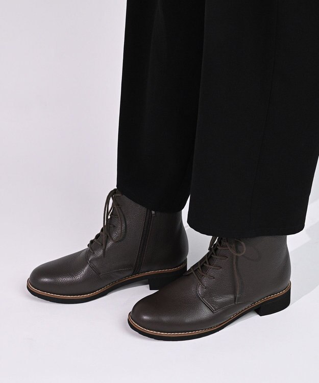 Pointer 本革レースアップブーツ ダークブラウン