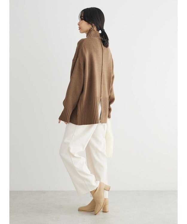 Green Parks 洗える　バックスリットニットプルオーバー Brown