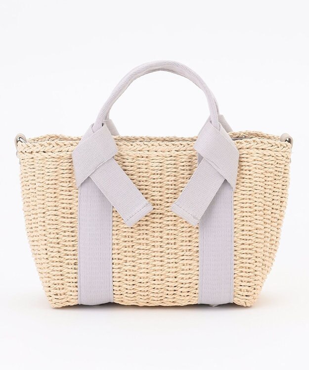 LA BAGAGERIE 【MONICA】リボンハンドル2WAYかごバッグ ライトグレー