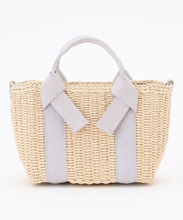 LA BAGAGERIE 【MONICA】リボンハンドル2WAYかごバッグ ライトグレー