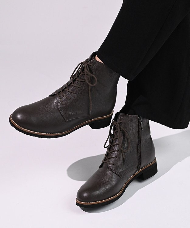 Pointer 本革レースアップブーツ ダークブラウン