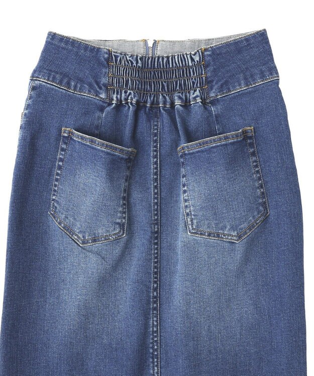 YECCA VECCA フロントZIPハイウエストデニムスカート Indigo