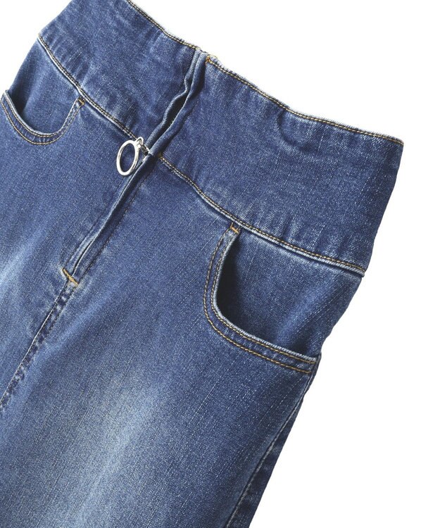 YECCA VECCA フロントZIPハイウエストデニムスカート Indigo