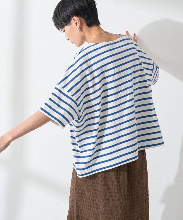 AMERICAN HOLIC バスクボーダー半袖プルオーバー Blue