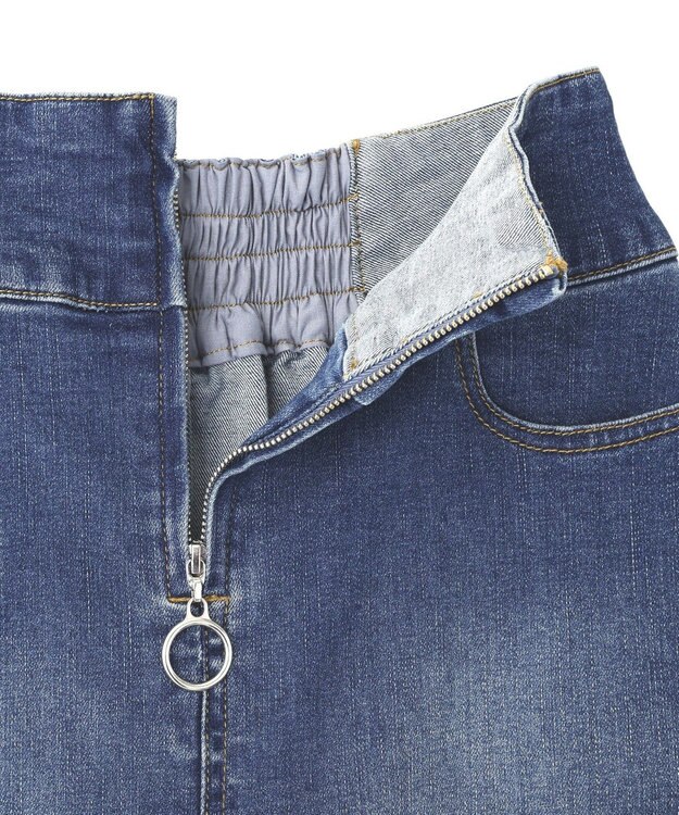 YECCA VECCA フロントZIPハイウエストデニムスカート Indigo