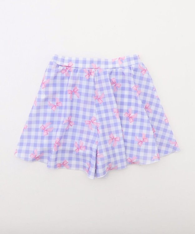 ANY KIDS 【UVカット】2WAYショルダーセパレート水着 ラベンダー×ラベンダーチェック