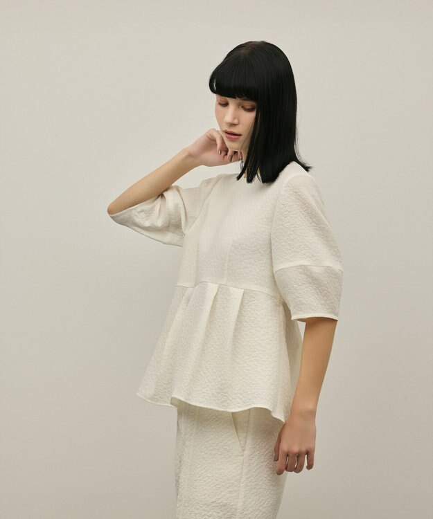 GRACE CONTINENTAL オーガンジージャガードトップ キナリ