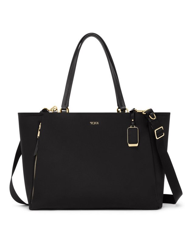 TUMI VOYAGEUR 「ヴァレッタ」ラージ・トート ブラック/ゴールド