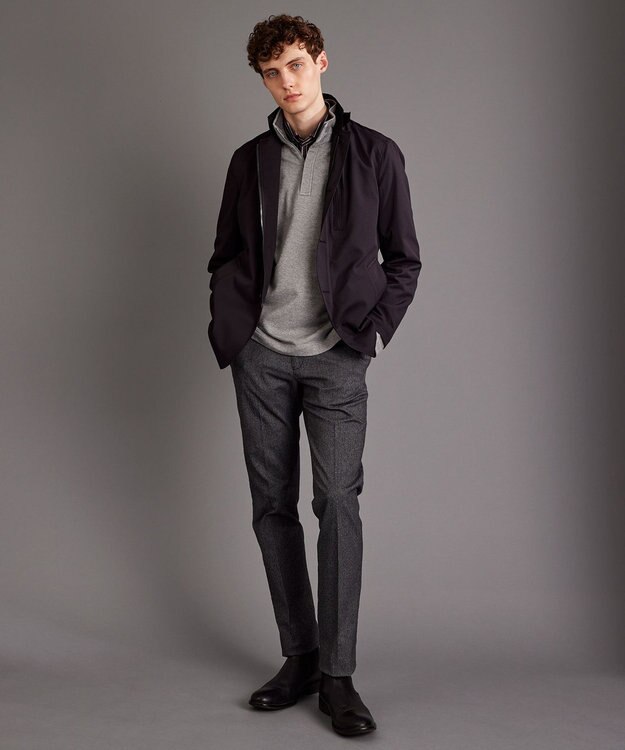 JOSEPH ABBOUD 【キングサイズ・オーガニックコットン使用】オー ガニックコットンカラーストライプシャツ ダークブラウン系1