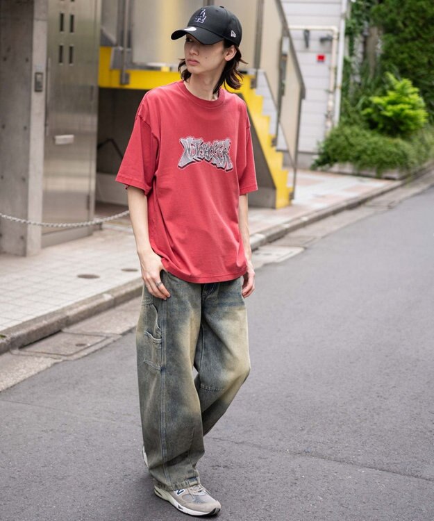 WEGO 【ユニセックス着用ITEM/MLサイズ展開】コンパクトフィットピグメントグラフィックT（SS） レッド