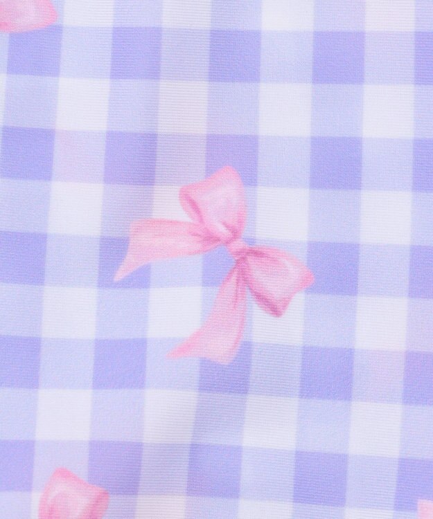 ANY KIDS 【UVカット】2WAYショルダーセパレート水着 ラベンダー×ラベンダーチェック