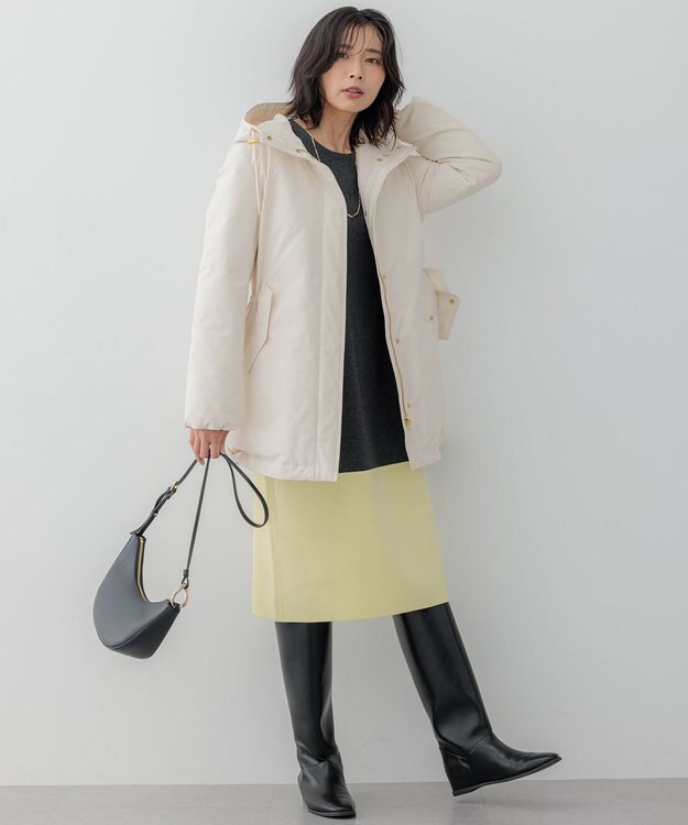 23区 【滝沢眞規子さん着用/一部店舗限定/撥水加工】ミリタリー ダウンコート アイボリー系