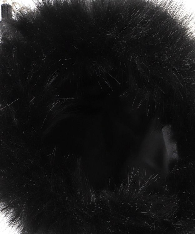 WEGO ファー巾着チェーンショルダー ブラック