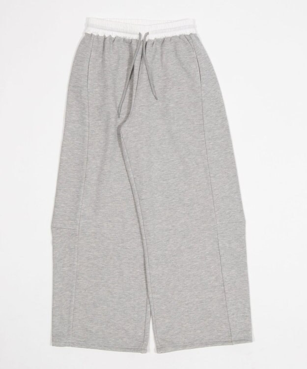 WEGO 【ウエストゴム/SMサイズ展開】カーブデザインスウェットパンツ グレーその他