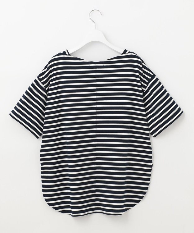 UNFILO L 撥水汗ジミ防止ボーダーT ネイビー系1