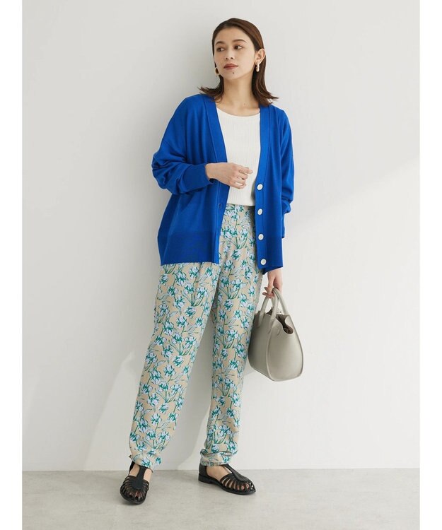 Green Parks 洗える　ショート丈カーディガン Blue