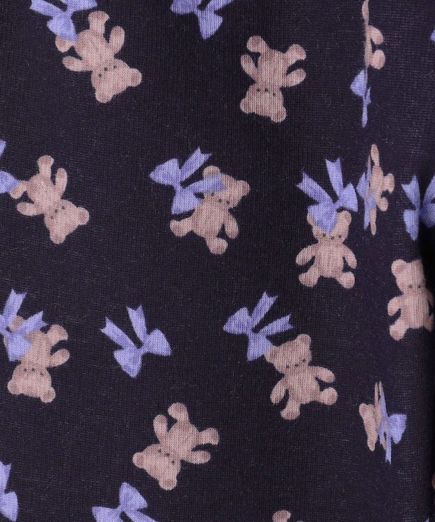 ANY KIDS 7days 裏シャギー 総柄ガーリーパンツ ネイビー×クマ