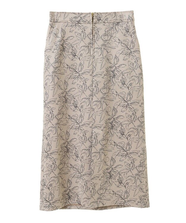 YECCA VECCA フラワー柄フェイクスエードスカート Charcoal Gray