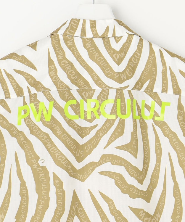 PW CIRCULUS 【雑誌掲載 / 高通気 / 軽撥水 / 軽量のDotAir 使用】【MEN】ゼブラ柄開襟シャツ ベージュ系5