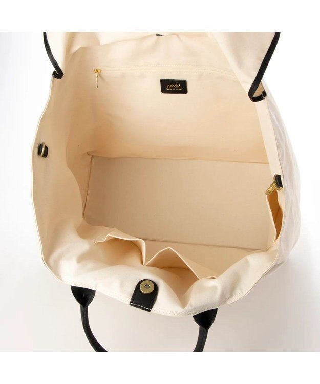 UNBILLION perche パラフィンキャンバス2wayボストントート アイボリーブラック