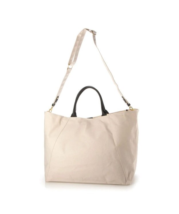 UNBILLION perche パラフィンキャンバス2wayボストントート アイボリーブラック