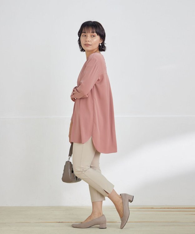 Tiaclasse ラウンドスリットチュニック ピンク