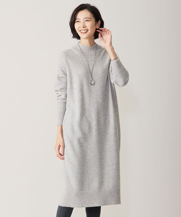 J.PRESS LADIES 【洗える】MIX COLORED ニット ワンピース ライトグレー系