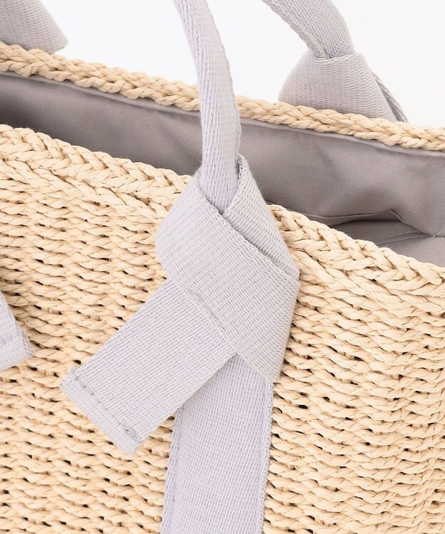 LA BAGAGERIE 【MONICA】リボンハンドル2WAYかごバッグ ライトグレー