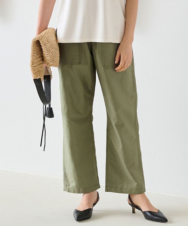 自由区 【XSサイズ~/洗える】GUNG HO（ガンホー） ベイカーパンツ カーキ系