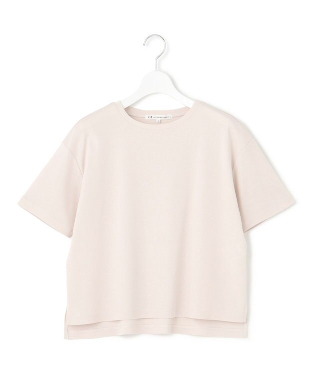 23区 L 【速乾性/汗じみ防止】半袖 クロップド IT Tシャツ ベージュ系