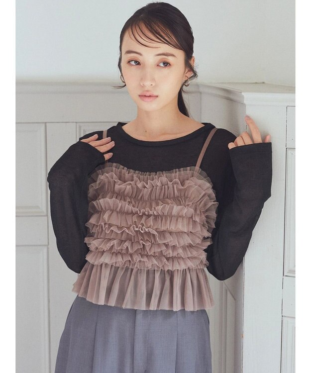 earth music&ecology チュールビスチェ Mocha