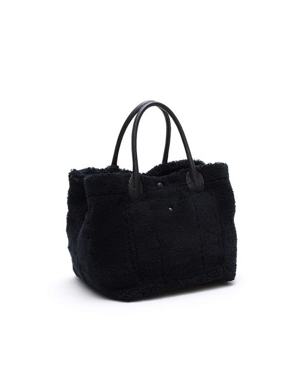 A.D.M.J. 【もこもこ】オスカー/コード刺しゅうキューブトート25cm(Dカン＋) PITCH BLACK