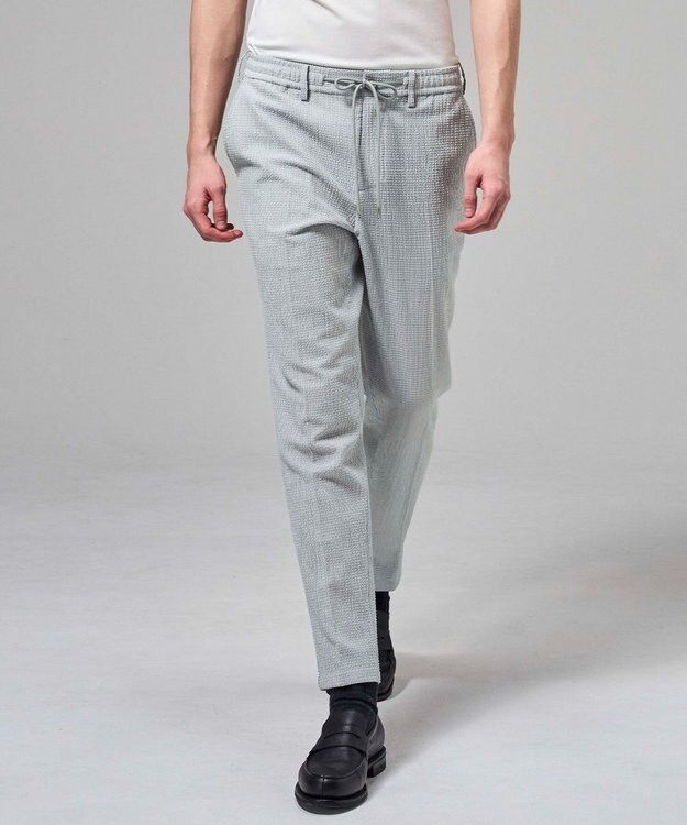 JOSEPH HOMME 新色追加【セットアップ対応】トリコサッカーストレッチ  ドロスト付テーパードパンツ / PEGG CONVERTIBLE ライトグレー系