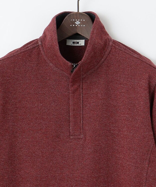 JOSEPH ABBOUD 【オーガニックコットン】ビンテージインレー　ハイネックプルオーバー レッド系