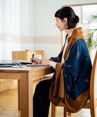 nitorito 【UNISEX】mountain&moon 山と月モチーフ柄 ストール