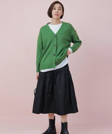 ANY 【洗濯機可】ラムウールVネック カーディガン