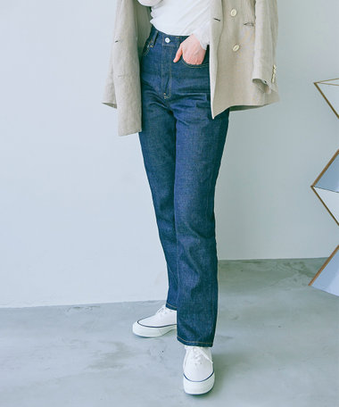 woadblue ＜坪田あさみさんコラボ＞ワイドテーパード  デニムパンツ