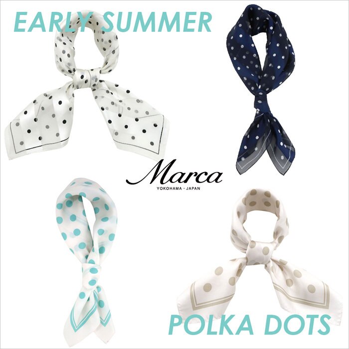 初夏らしい涼し気ドットシリーズの新作スカーフ登場！