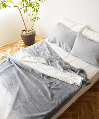 LOOM&SPOOL FOL綿毛布シングル／グレー