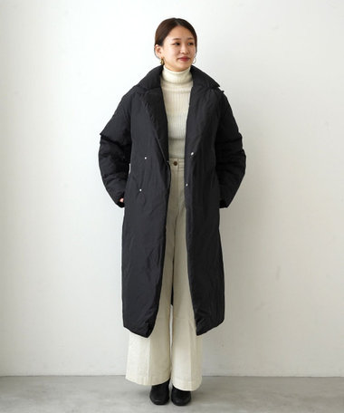 KWD 【日本製/高品質ダウン】DOWN COAT グリーンダウン ロングダウンコート