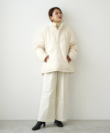 KWD 【日本製/高品質ダウン】DOWN PULLOVER グリーンダウン ダウンプルオーバー