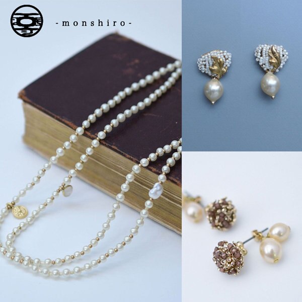 ハレの日にも。パールモチーフネックレス＆ピアス