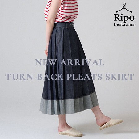 【NEW IN/特許技術】大人気のデニムプリーツスカートに新作登場！