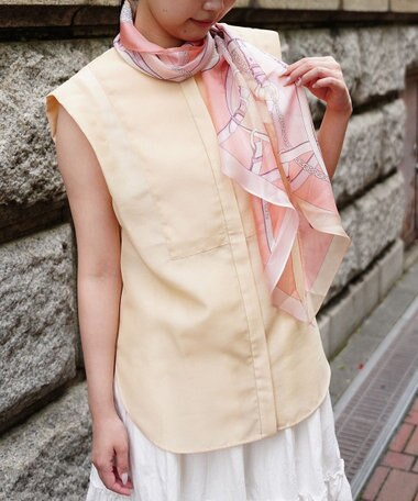 Marca ＜洗えるシルク＞【Marcaオリジナル】フローイングベルト剣先 ウォッシャブル シルクローン 剣先ストール