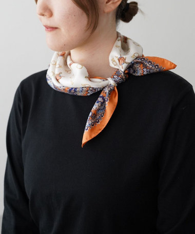 Marca 【伝統横濱スカーフ】ホルン  小判 シルクツイル スカーフ