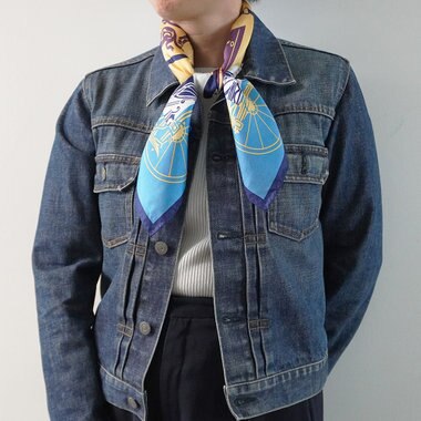 Marca 【Marcaオリジナル】色面シルエット馬車 小判スカーフ シルクツイル