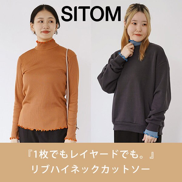 1枚でもレイヤードでも。使えるリブハイネックカットソー