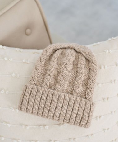 石田製帽 ベビーアルパカ　アラン編みワッチ