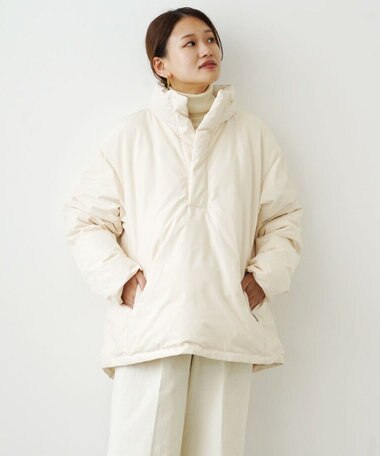 KWD 【日本製/高品質ダウン】DOWN PULLOVER グリーンダウン ダウンプルオーバー